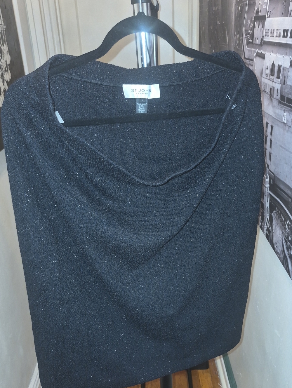 St. John Black Sparkle skirt